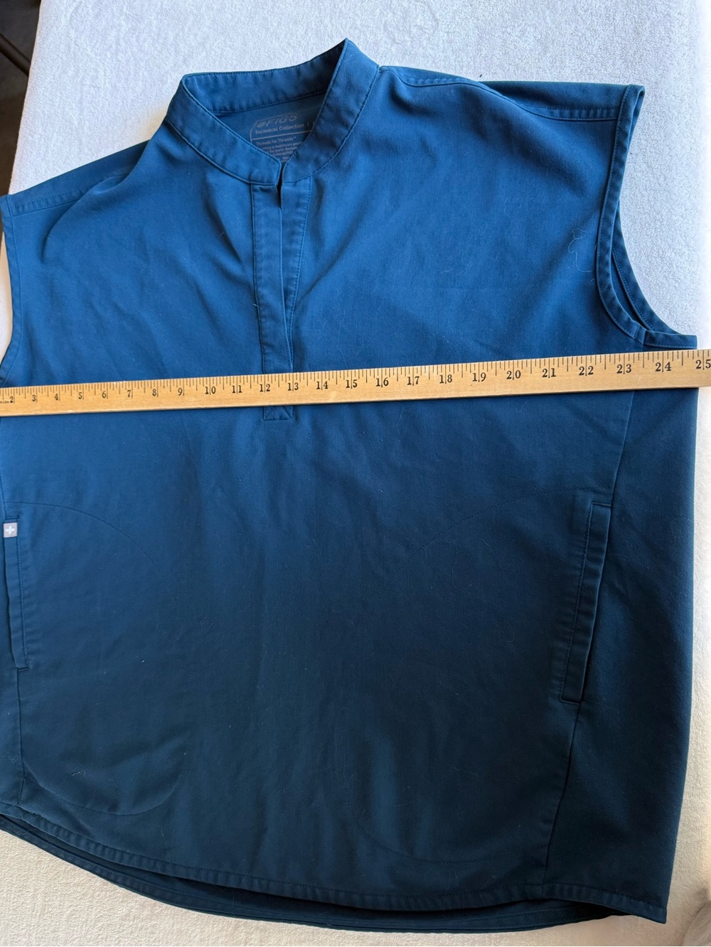 Figs Women's Sleeveless Tunic Top in Deep Teal Blue - Picture 4 of 8